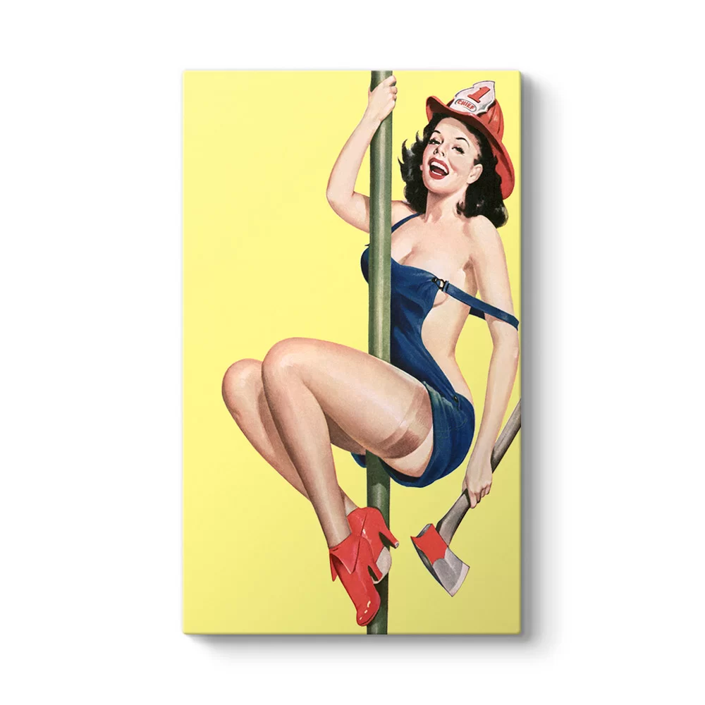 Pin Up Girl İtfaiyeci Tablo - Model 35